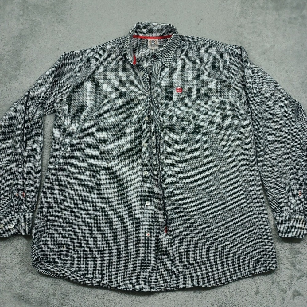 Cinch Men’s Button-Down Shirt in Black and White Micro-Check